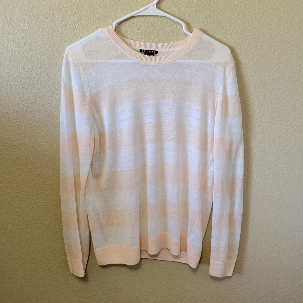🎈 Theory Lightweight Linen Blend Knit Sweater, Large